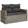 vidaXL Outdoor Sofa Set Grey PE wicker, powder-coated steel, polyester L