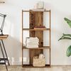 vidaXL 3 Tier Bookcase Old Wood Engineered Wood Small Bookcase