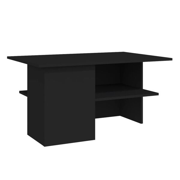 vidaXL Coffee Table Black Engineered wood 35.4 x 23.6 x 18.3 in