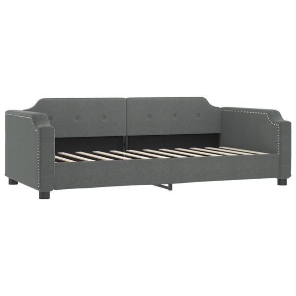 vidaXL Day Bed Dark grey Polyester fabric, metal, solid wood, foam Twin