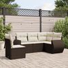 vidaXL Garden Sofa Set Brown, Cream White