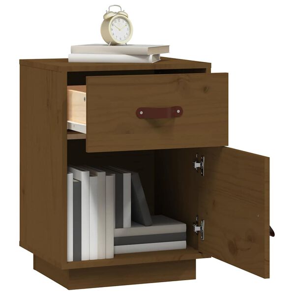 vidaXL Bedside Cabinet Set of 2 Honey Brown