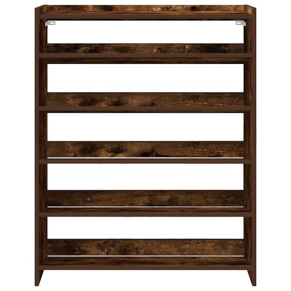 vidaXL Shoe Rack Smoked Oak Engineered Wood Compact Shoe Rack