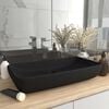 vidaXL Luxury Basin Rectangular Matt Black 28.0x15.0" Ceramic