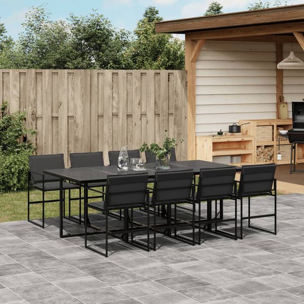 vidaXL Garden Dining Set Black, Dark Grey