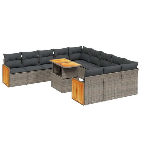 vidaXL Garden Sofa Set Grey