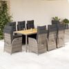 vidaXL Garden Dining Set Grey