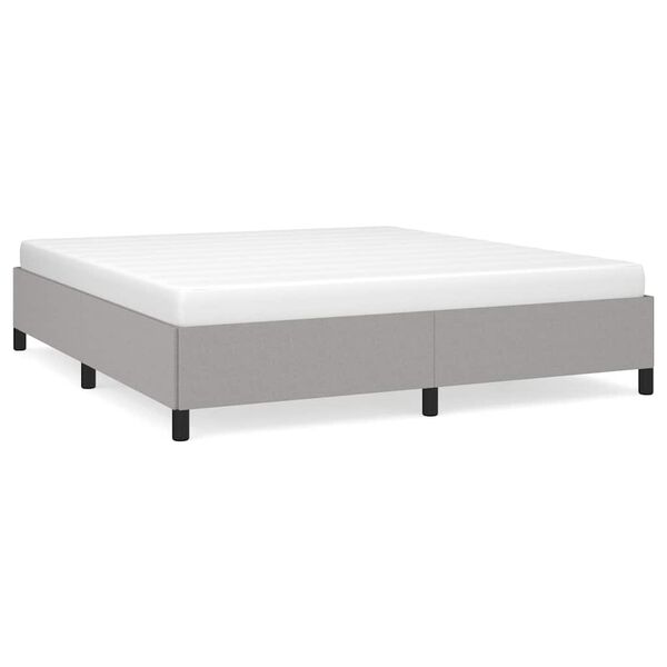 vidaXL Bed Frame Light Gray 100% polyester fabric, plywood, engineered wood
