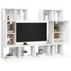vidaXL 6 Piece TV Stand Set White Engineered Wood