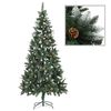 vidaXL Christmas Tree Green and white PVC 82.7 in tall