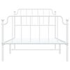 vidaXL Bed Frame White Steel Single Classic/Traditional Style Durable