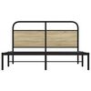 vidaXL Bed Frame Sonoma Oak Engineered Wood, Steel Double Rectangular