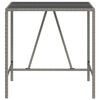 vidaXL Bar Table With Glass Top Grey