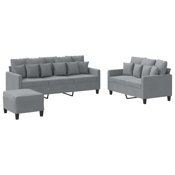 vidaXL Sofa Set Light Gray