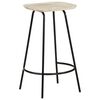 vidaXL Bar Stool Set of 2 Bleached wood and black metal