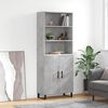 vidaXL Highboard Concrete grey Engineered wood, metal 27.4x13.4x70.9 in