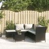 vidaXL Garden Lounge Set Black, Cream White
