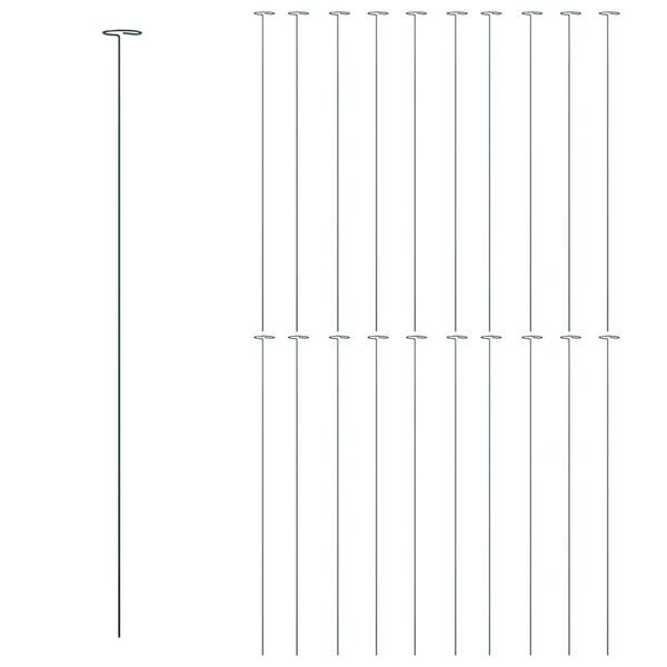 vidaXL Plant Stake Set of 20 Dark Green Steel 36 in long Durable