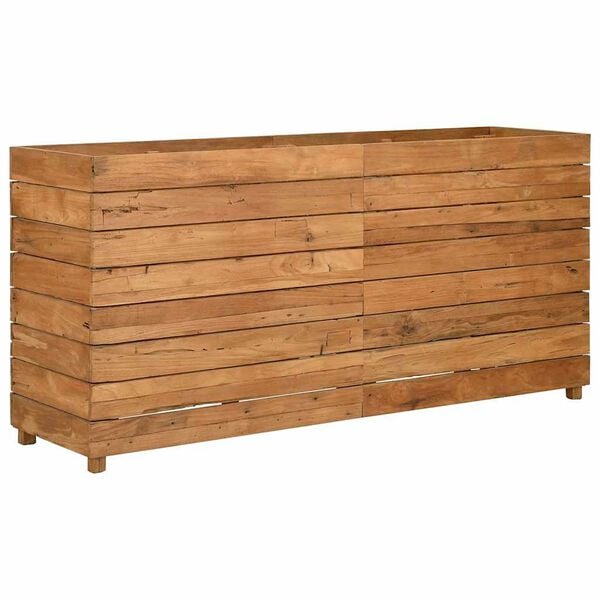 vidaXL Raised Bed Natural wood Recycled teak wood and steel