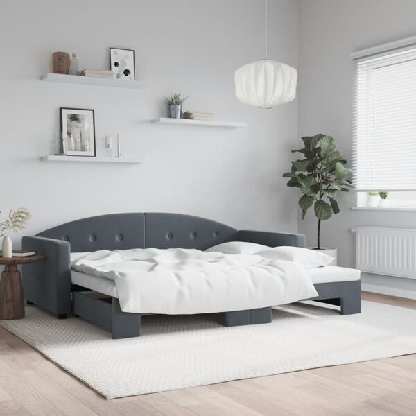 vidaXL Daybed With Trundle Dark Grey