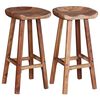 vidaXL Bar Stool Set of 2 Brown Solid acacia wood Medium Bar Stool