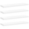 vidaXL Wall Shelf Set of 4 White Honeycomb MDF, Metal 31.5x9.3x1.5 in