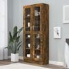 vidaXL Display Cabinet Smoked Oak Engineered Wood, Glass Tall