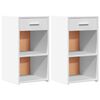 vidaXL Bedside Cabinet Set of 2 White Engineered Wood Compact