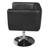 vidaXL Armchair Black Faux Leather, Chrome Steel, Wood Standard Swivel