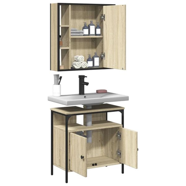 vidaXL Bathroom Furniture Set Sonoma oak