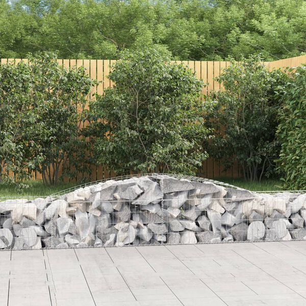 vidaXL Gabion Basket Set of 7 Silver Galvanized Iron Large Durable