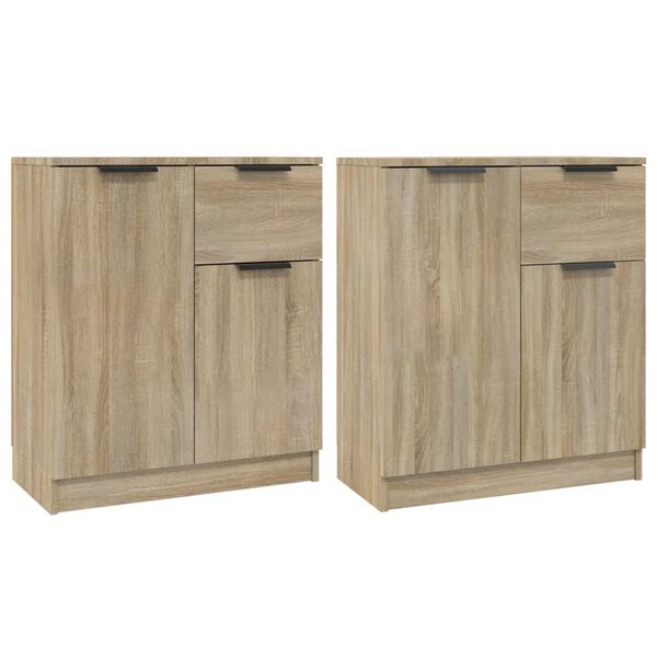 vidaXL Sideboards 2 pcs Sonoma Oak 23.6"x11.8"x27.6" Engineered Wood