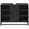 vidaXL Bathroom Sink Cabinet Black Engineered wood, Metal