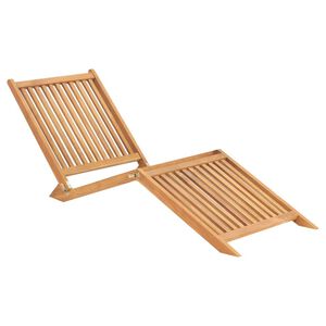 vidaXL Sun Lounger Teak Teak hardwood Standard Collapsible Sun Lounger