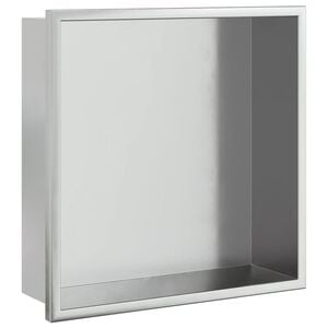 vidaXL Shower Niche Brushed Silver 12.6x12.6x3.5" Stainless Steel