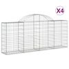 vidaXL Gabion Basket Set of 4 Silver Galvanized Iron Large