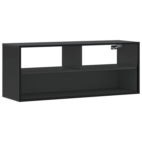 vidaXL TV Cabinet Black Engineered wood, metal Medium TV Cabinet