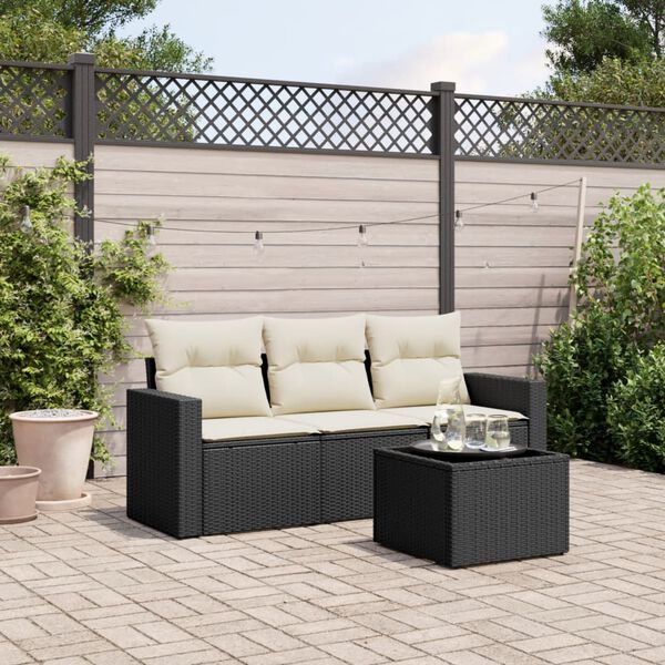 vidaXL Garden Sofa Set Black PE rattan Large Modular Garden Sofa Set