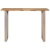 vidaXL Dining Table Natural wood, Silver