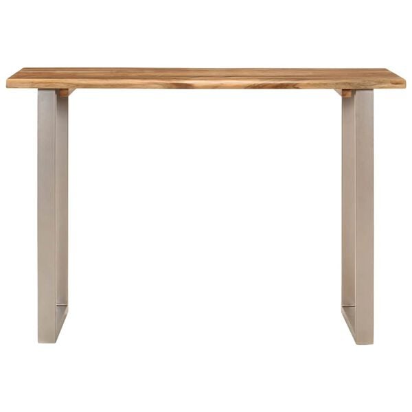 vidaXL Dining Table Natural wood, Silver