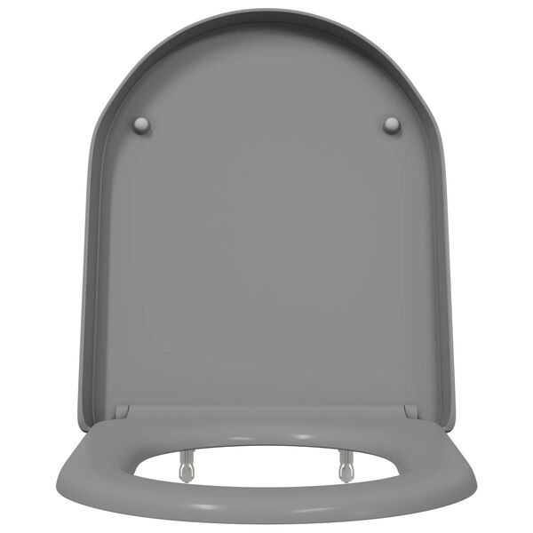 vidaXL Toilet Seat Grey 18.19 x 14.17 x 1.69 in Duroplast