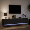 vidaXL TV Wall Cabinet Black Engineered Wood Standard TV Wall Cabinet