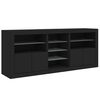 vidaXL Sideboard Black Engineered wood, Glass Large Sideboard