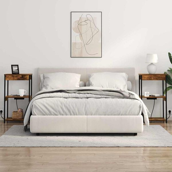 vidaXL Bedside Cabinet with Shelf Smoked Oak 16.14 x 12.20 x 29.92 in