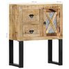vidaXL Sideboard Natural Solid Mango Wood and Galvanized Steel Medium