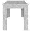 vidaXL Dining Table Concrete grey Engineered wood 55.1 in long Durable