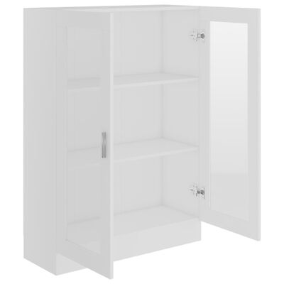 vidaXL Vitrine Cabinet White 32.5"x12"x45.3" Engineered Wood
