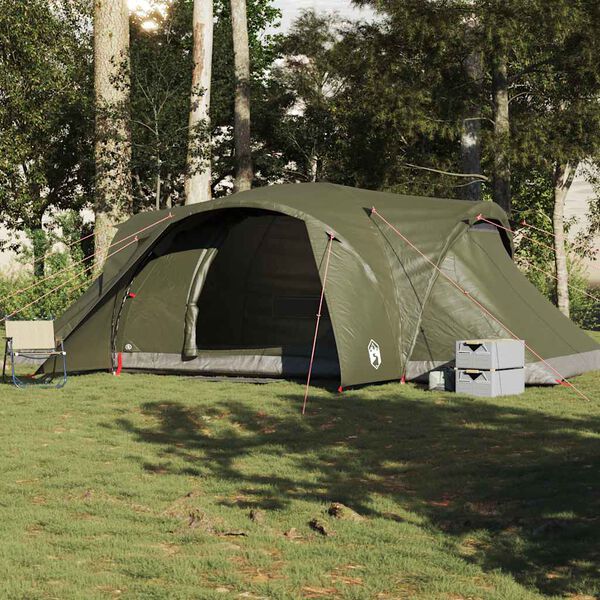 vidaXL Family Tent Dome 6-Person Olive Green Waterproof