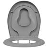 vidaXL Toilet Seat Grey 17.52 x 14.69 x 1.69 in Duroplast