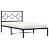 vidaXL Bed Frame Black Powder-Coated Steel Twin Bed Frame Rectangular